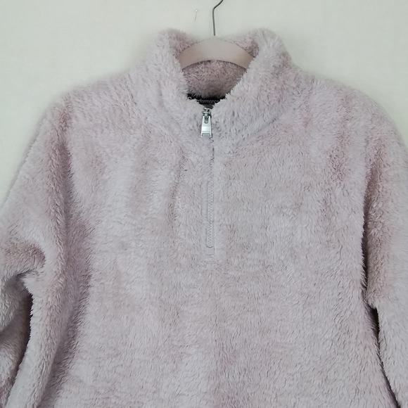 Calvin Klein Half Zip Sherpa Pullover Size Large in Pink - Picture 4 of 13
